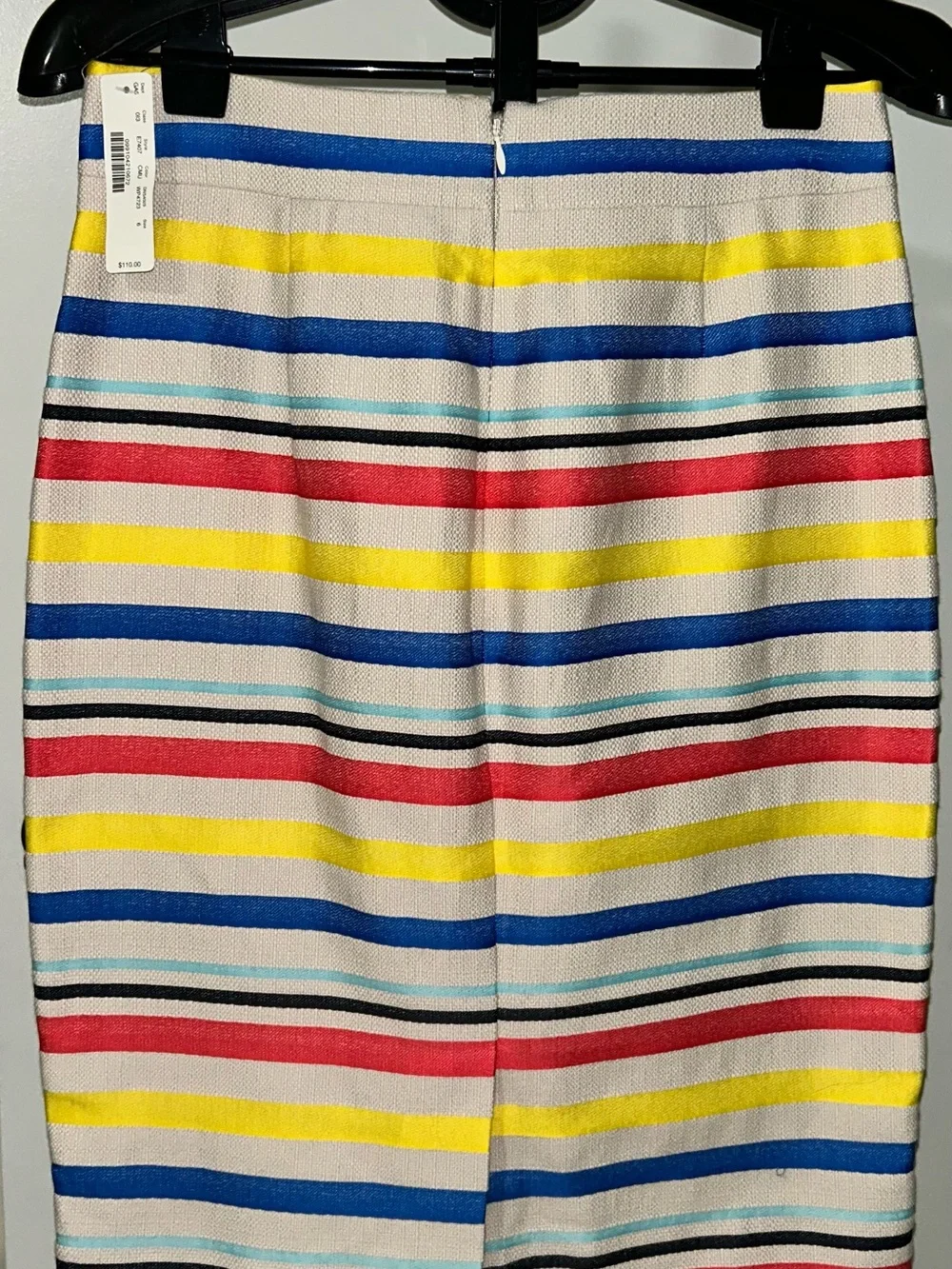 J. Crew Multicolor Striped Pencil Skirt - Cream, Blue, Yellow, Red